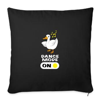 Duck Dancing Saying Dance Mode On - Sofa pillowcase 17,3'' x 17,3'' (45 x 45 cm) - black - Front