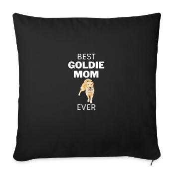 Chiens Maman Goldie Fête des Mères Golden Retriever - Housse de coussin décorative 45 x 45 cm - noir - Devant