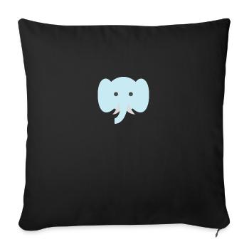 Eléphant doucement dessiné - Housse de coussin décorative 45 x 45 cm - noir - Devant