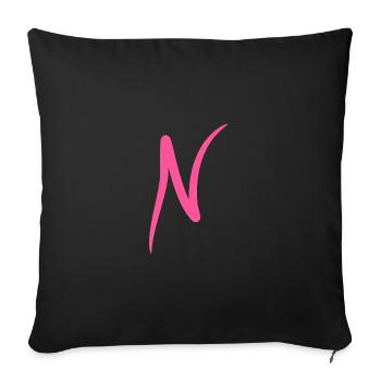 Letter N Initial letter Modern - Sofa pillowcase 17,3'' x 17,3'' (45 x 45 cm) - black - Front
