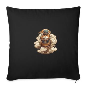 Dog Shiba Inu Steam Punk Steam Engine - Sofa pillowcase 17,3'' x 17,3'' (45 x 45 cm) - black - Front