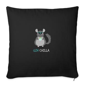 Gin Chilla Gin Spruch Geschenkidee Gin Tee Tonic - Housse de coussin décorative 45 x 45 cm - noir - Devant