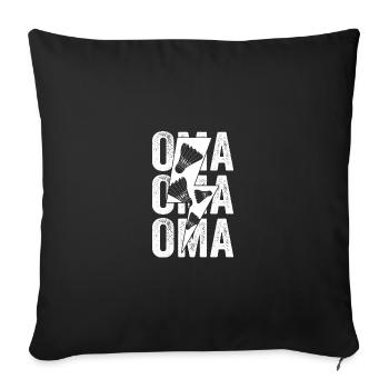 Badminton Grandma Grandma Badminton - Sofa pillowcase 17,3'' x 17,3'' (45 x 45 cm) - black - Front