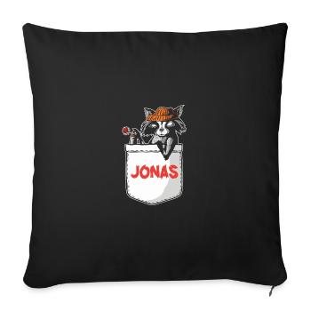 Raccoon Jonas - Sofa pillowcase 17,3'' x 17,3'' (45 x 45 cm) - black - Front