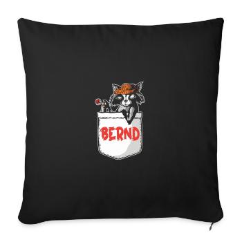 Raton laveur Bernd - Housse de coussin décorative 45 x 45 cm - noir - Devant