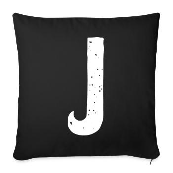J Letter - Sofa pillowcase 17,3'' x 17,3'' (45 x 45 cm) - black - Front