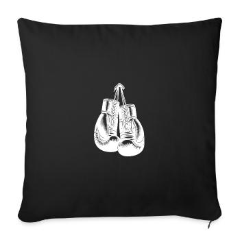 Gants de boxe classiques dans le style d’un boxeur vintage - Housse de coussin décorative 45 x 45 cm - noir - Devant