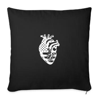 USA Heart Motif Freedom in the Heart National Pride - Sofa pillowcase 17,3'' x 17,3'' (45 x 45 cm) - black - Front