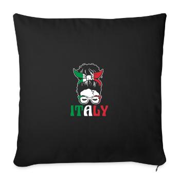 Italia Italian Italian Italy - Sofa pillowcase 17,3'' x 17,3'' (45 x 45 cm) - black - Front