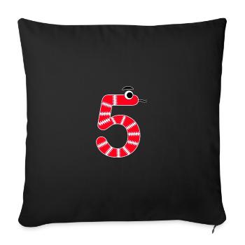 Number 5 Snake Red Kids - Sofa pillowcase 17,3'' x 17,3'' (45 x 45 cm) - black - Front
