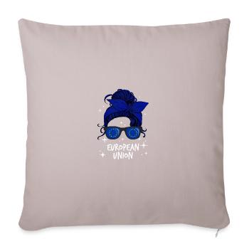 Union européenne - Housse de coussin décorative 45 x 45 cm - taupe clair - Devant