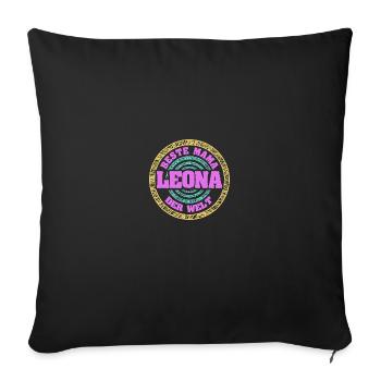 Mother Leona - Sofa pillowcase 17,3'' x 17,3'' (45 x 45 cm) - black - Front