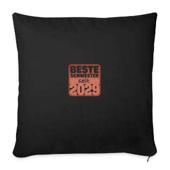2029 - Sofa pillowcase 17,3'' x 17,3'' (45 x 45 cm) - black - Front