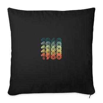 Année 1960 - Housse de coussin décorative 45 x 45 cm - noir - Devant