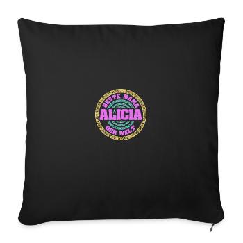 Gift for Alicia - Sofa pillowcase 17,3'' x 17,3'' (45 x 45 cm) - black - Front