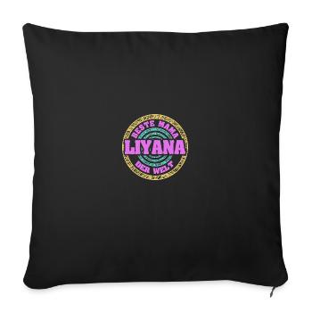 Liyana as a mother - Sofa pillowcase 17,3'' x 17,3'' (45 x 45 cm) - black - Front