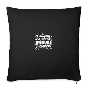 Naughty List Survivor - Funny Xmas Saying - Sofa pillowcase 17,3'' x 17,3'' (45 x 45 cm) - black - Front