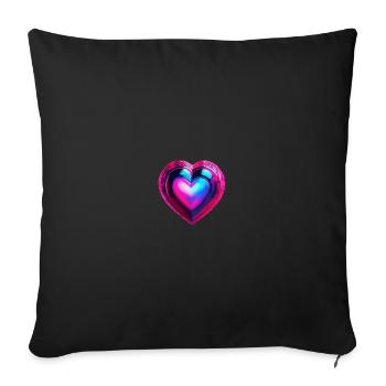 Heart for art lovers - Sofa pillowcase 17,3'' x 17,3'' (45 x 45 cm) - black - Front