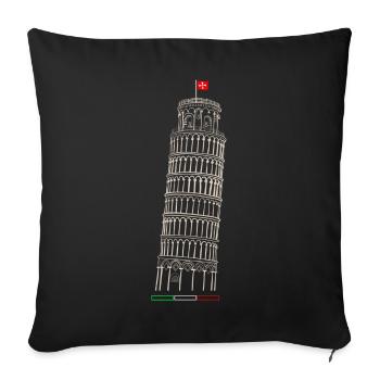 Leaning Tower of Pisa - Sofa pillowcase 17,3'' x 17,3'' (45 x 45 cm) - black - Front