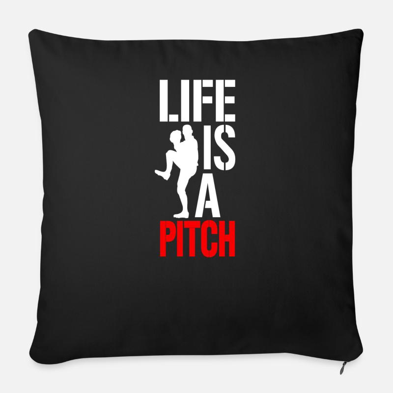 Pitch baseball pitcher - Sofa pillowcase 17,3'' x 17,3'' (45 x 45 cm) - black