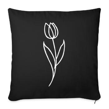 Sketch of a White Flower - Sofa pillowcase 17,3'' x 17,3'' (45 x 45 cm) - black - Front