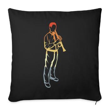 Clarinets Boy - Sofa pillowcase 17,3'' x 17,3'' (45 x 45 cm) - black - Front