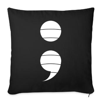 Semi Colon Semicolon Semicolon - Sofa pillowcase 17,3'' x 17,3'' (45 x 45 cm) - black - Front