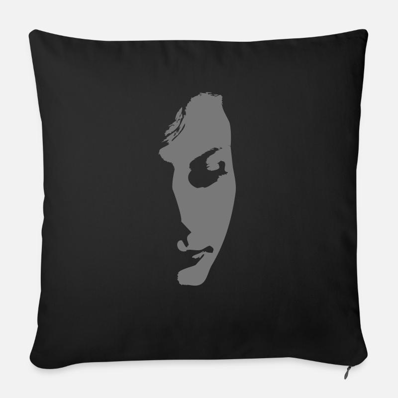 Demi-Face - Housse de coussin décorative 45 x 45 cm - noir