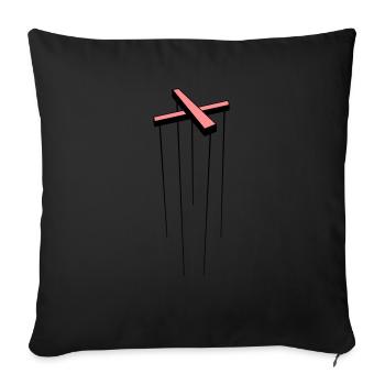 marionetten_aufhaenger_2c - Sofakissenbezug 45 x 45 cm - Schwarz - Vorne