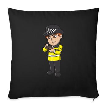 Police Officer Man - Sofa pillowcase 17,3'' x 17,3'' (45 x 45 cm) - black - Front
