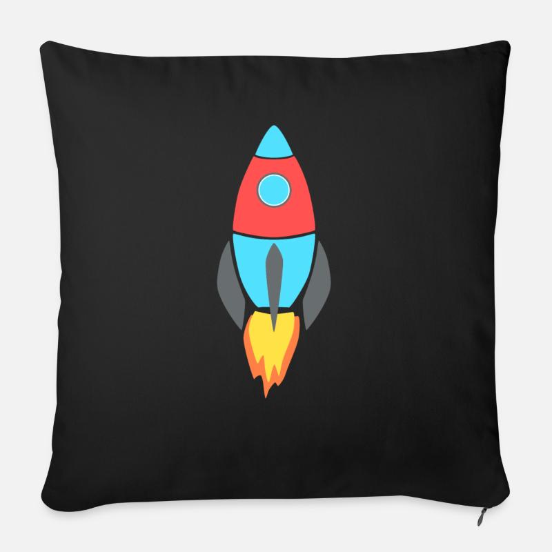 Rakete 1 - Sofakissenbezug 45 x 45 cm - Schwarz