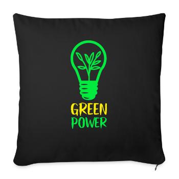 Green Power - Renewable Energy - Sofa pillowcase 17,3'' x 17,3'' (45 x 45 cm) - black - Front