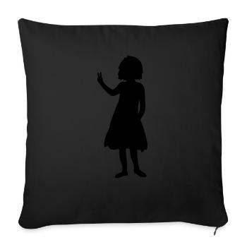 Peace Sign Girl Silhouette - Sofa pillowcase 17,3'' x 17,3'' (45 x 45 cm) - black - Front