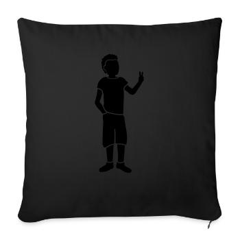 Peace Sign Youth Silhouette - Sofa pillowcase 17,3'' x 17,3'' (45 x 45 cm) - black - Front