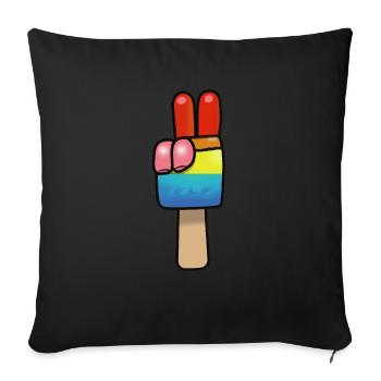 Popsicles Signe de paix Paix - Housse de coussin décorative 45 x 45 cm - noir - Devant