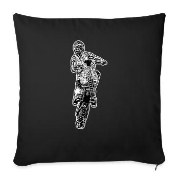 Supermoto / Supermotard / Supermoto Wheelie Biker - Sofa pillowcase 17,3'' x 17,3'' (45 x 45 cm) - black - Front