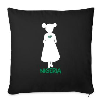 Nigeria Nigerian Africa Flag Pride I Gift - Sofa pillowcase 17,3'' x 17,3'' (45 x 45 cm) - black - Front