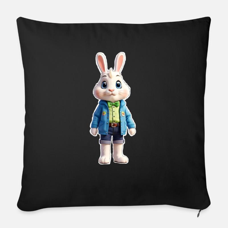 Easter Bunny Standing - Sofa pillowcase 17,3'' x 17,3'' (45 x 45 cm) - black