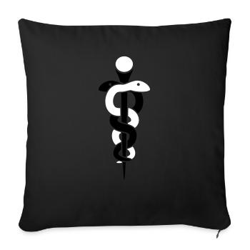 Doctor Aesculap snakes Aesculapian staff Asclepius - Sofa pillowcase 17,3'' x 17,3'' (45 x 45 cm) - black - Front
