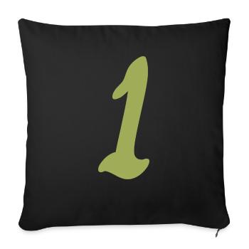 1 - Housse de coussin décorative 45 x 45 cm - noir - Devant