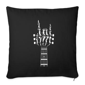Gitarre Pommesgabel Rock Hardrock & Heavy Metal - Sofakissenbezug 45 x 45 cm - Schwarz - Vorne