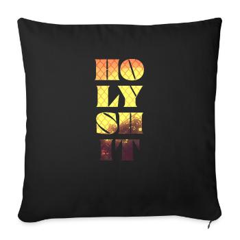 Paysage de coucher de soleil - Housse de coussin décorative 45 x 45 cm - noir - Devant