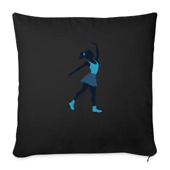 Figure Skater Illustration - Sports Design - Sofa pillowcase 17,3'' x 17,3'' (45 x 45 cm) - black - Front