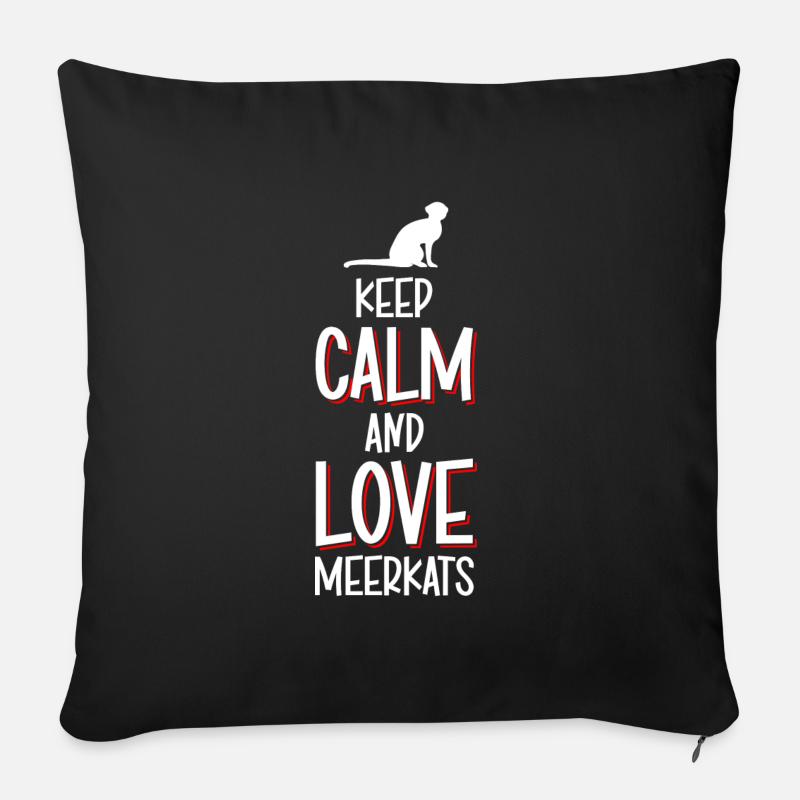 Erdmännchen Tier Lustig - Sofakissenbezug 45 x 45 cm - Schwarz