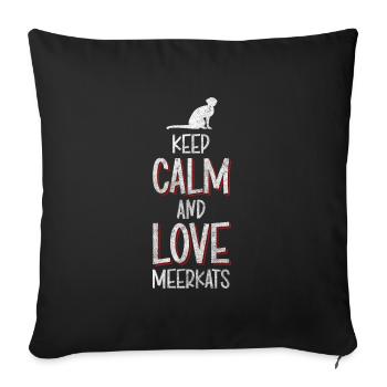 meerkat animal fur desert - Sofa pillowcase 17,3'' x 17,3'' (45 x 45 cm) - black - Front