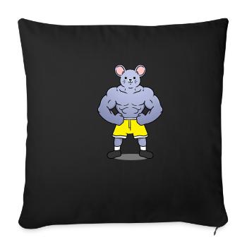 Muscular mouse - Sofa pillowcase 17,3'' x 17,3'' (45 x 45 cm) - black - Front