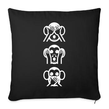 Three Wise Monkeys Vertical - Sofa pillowcase 17,3'' x 17,3'' (45 x 45 cm) - black - Front