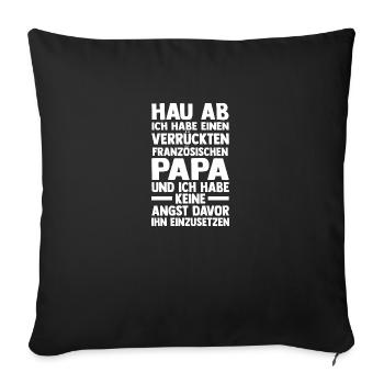 French French France - Sofa pillowcase 17,3'' x 17,3'' (45 x 45 cm) - black - Front