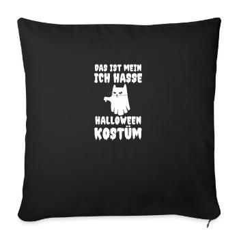 Cat Ghost I Hate Halloween Costume - Sofa pillowcase 17,3'' x 17,3'' (45 x 45 cm) - black - Front
