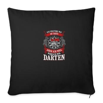 Fléchettes fléchettes osé chemise cadeau · je comprends - Housse de coussin décorative 45 x 45 cm - noir - Devant